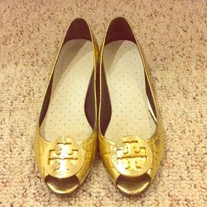 Tory Burch Gold Flats